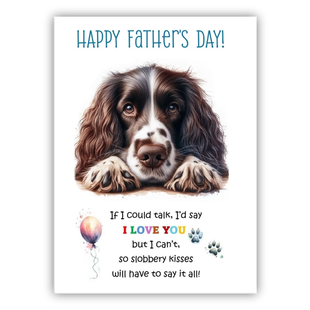 Father's Day Card from the dog. Dog Lovers Card. Fathers Day card from the dog. Differenet breeds. (Springer Spaniel 2) โ image 1