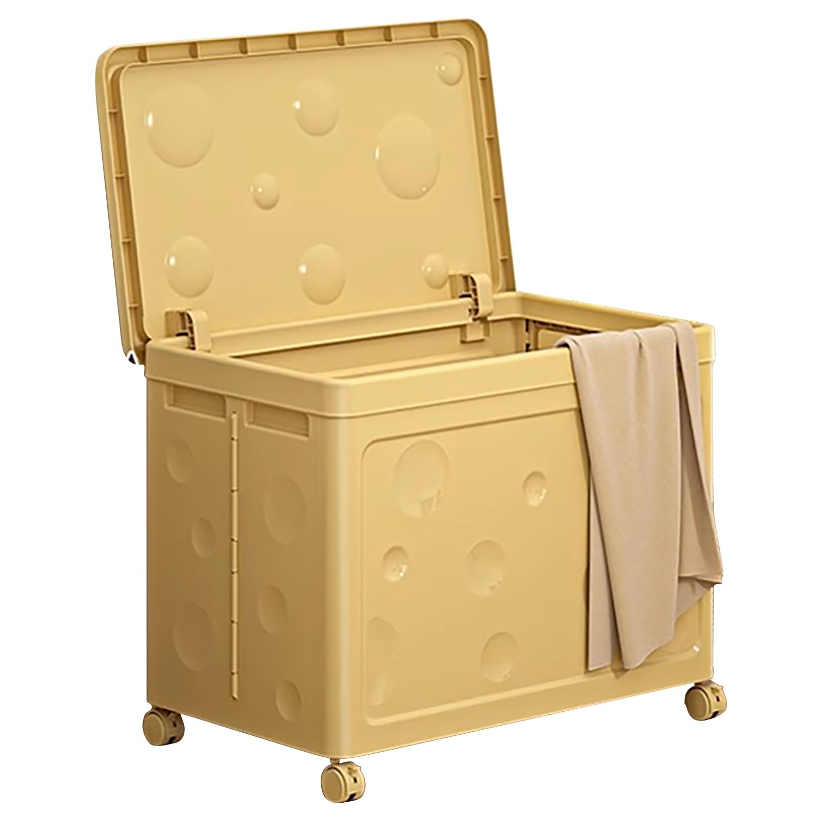 Laundry Basket with Wheels, Collapsible Hamper With Flip- Lid And Wheels, Multicolor, 2 Sizes For Bedroom Laundry