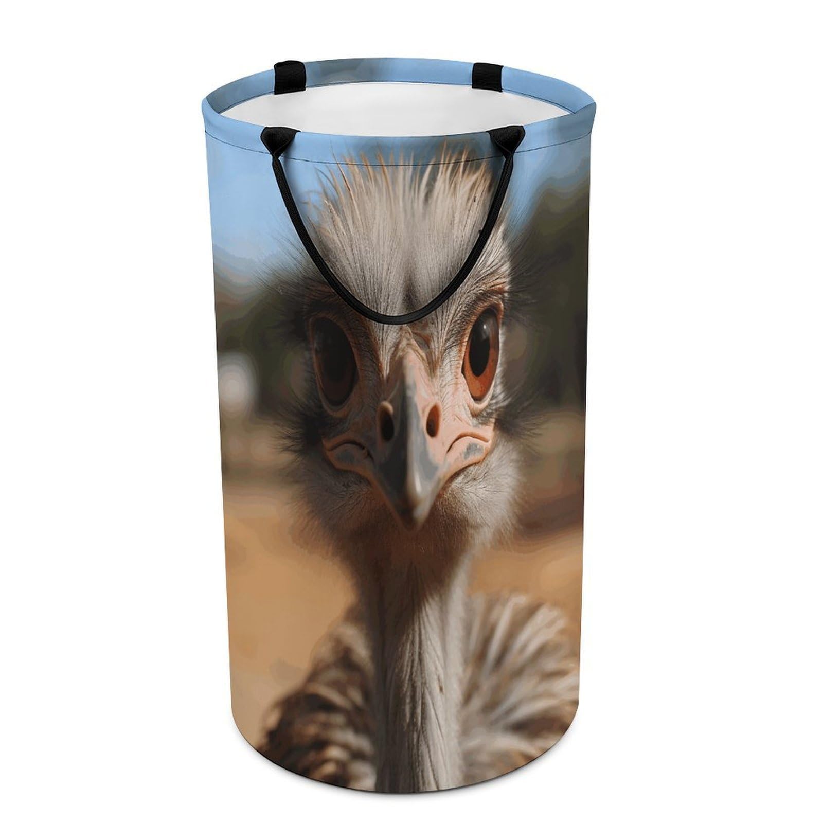 Cute Ostrich Dirty Clothes Basket Large Capacity Laundry Basket Freestanding Laundrys Hampers Tall Collapsible Clothes Hamper for Blankets Toys