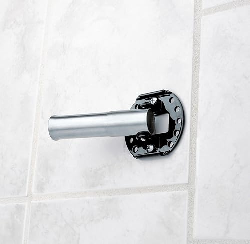 Miniatura 3 de Moen CSR2165BN y Moen SR2201BN - Barra de cortina de ducha curvada de níquel cepillado de 5 pies con bridas pivotantes, anillos para cortina de