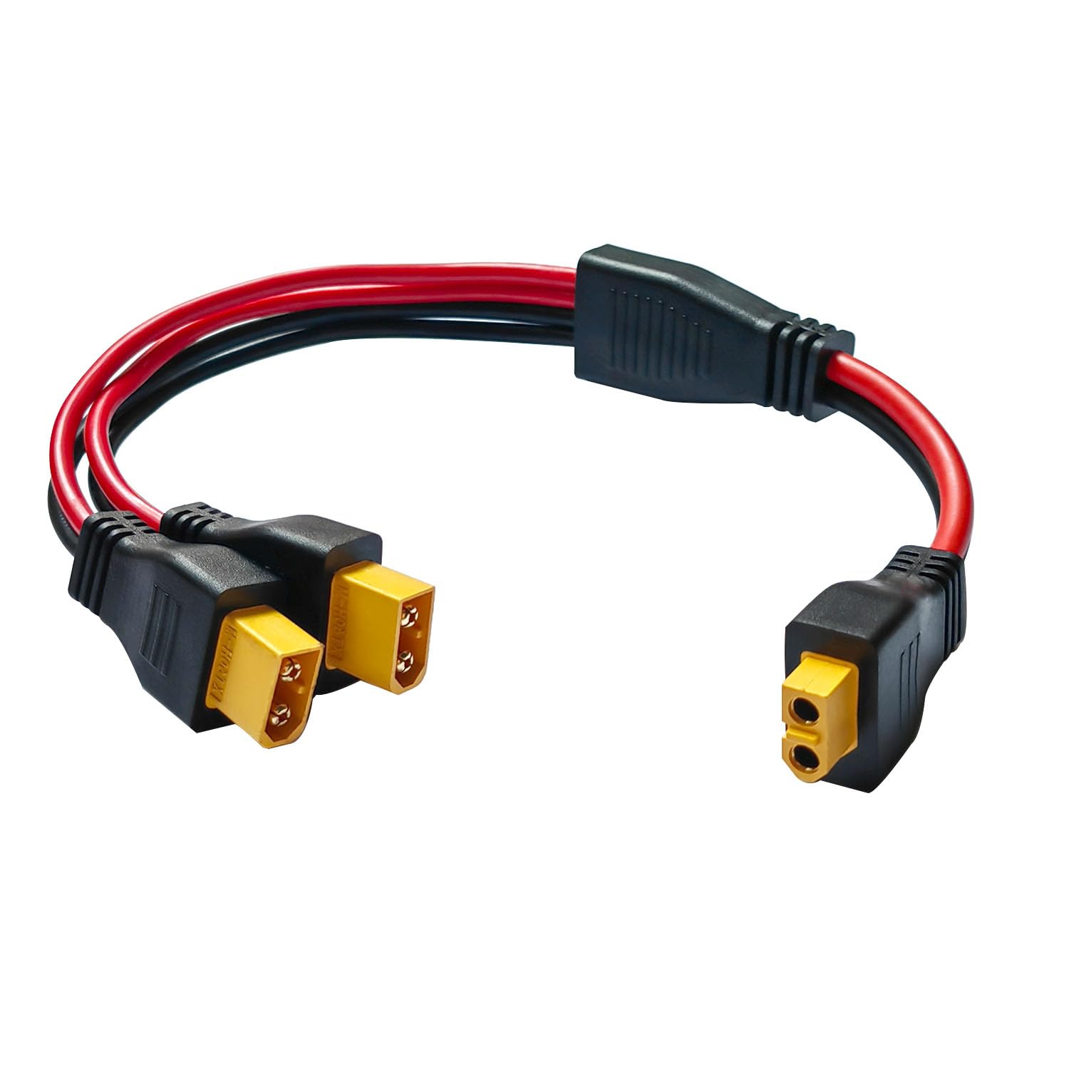 Faoyliye XT60 Y Splitter Cable, XT60 Female to Dual Male Connector Adapter,10AWG XT60 Extension Cable, for Drone Solar Portable Power Power Station