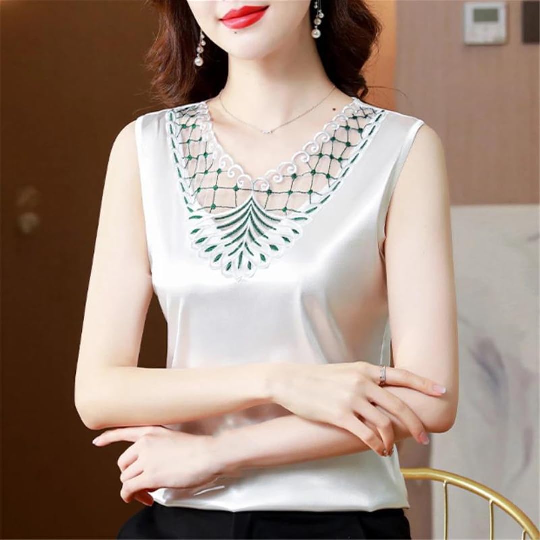 Camicie estive da donna senza maniche in raso