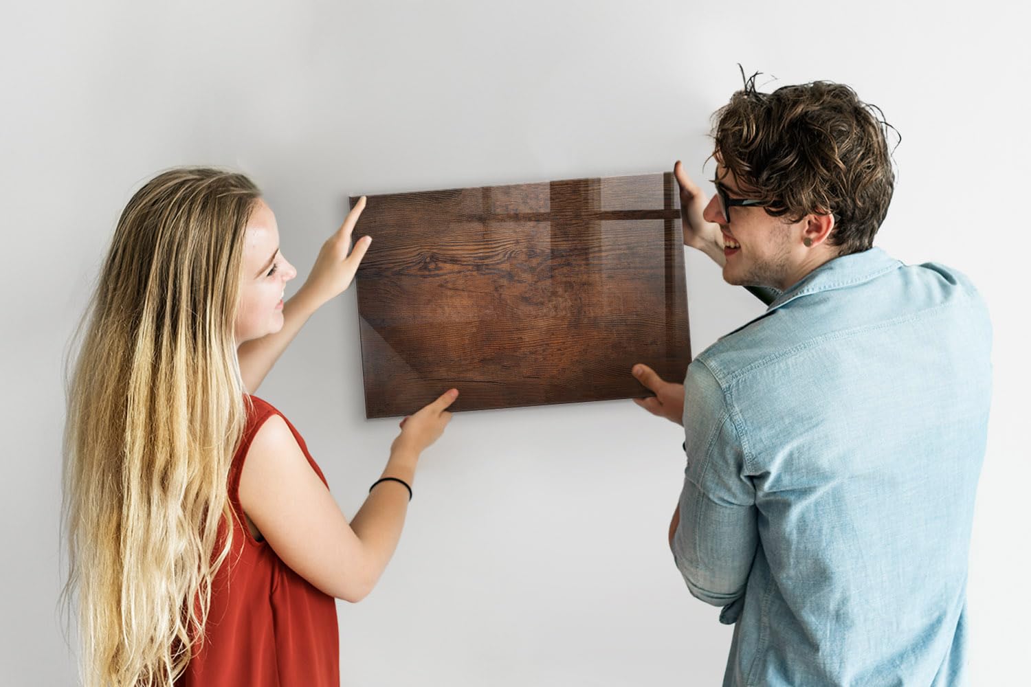 Pizarra de vidrio decorativa 60x40 cm | Madera vieja
