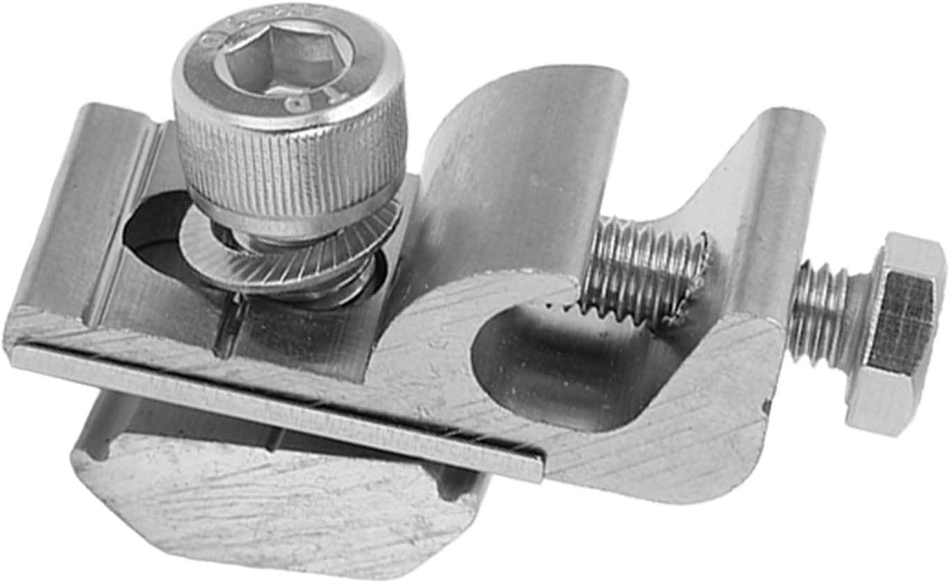 10Pcs Solar Mounting System Grounding Clip Solar Panel Photovoltaic On Coupling Earthing Ground Lug Cable Clamp Ground Clamp with Lay in Lug for Bare Wire and Pipe