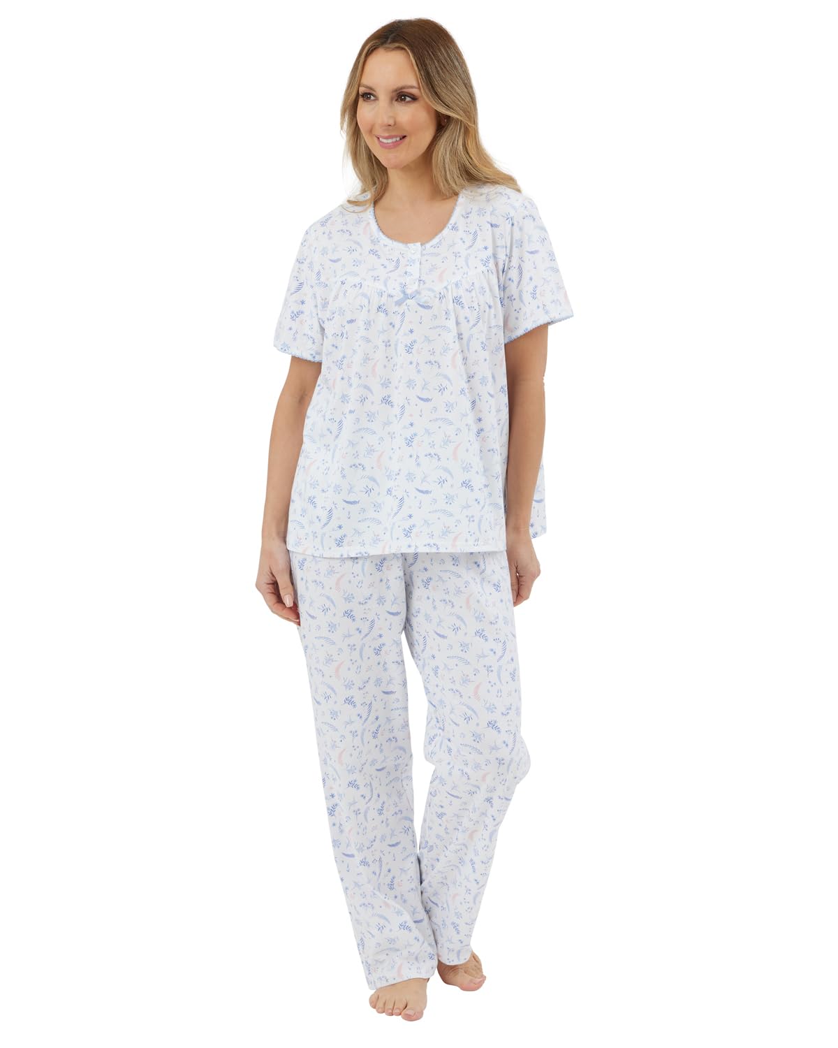 Slumber Hut Harvest Floral Jersey Pyjamas MA44300 Blue 20-22