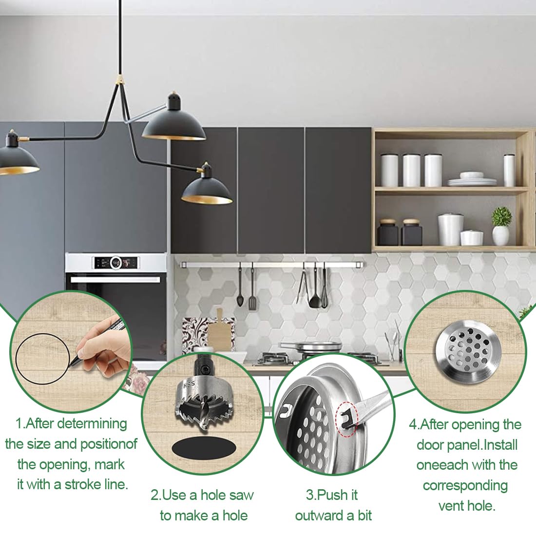 32 Griglie Di Ventilazione Ø35mm Acciaio Inox - Fori Sfiato Per Armadi, Bagno, Cucina - Foto 6