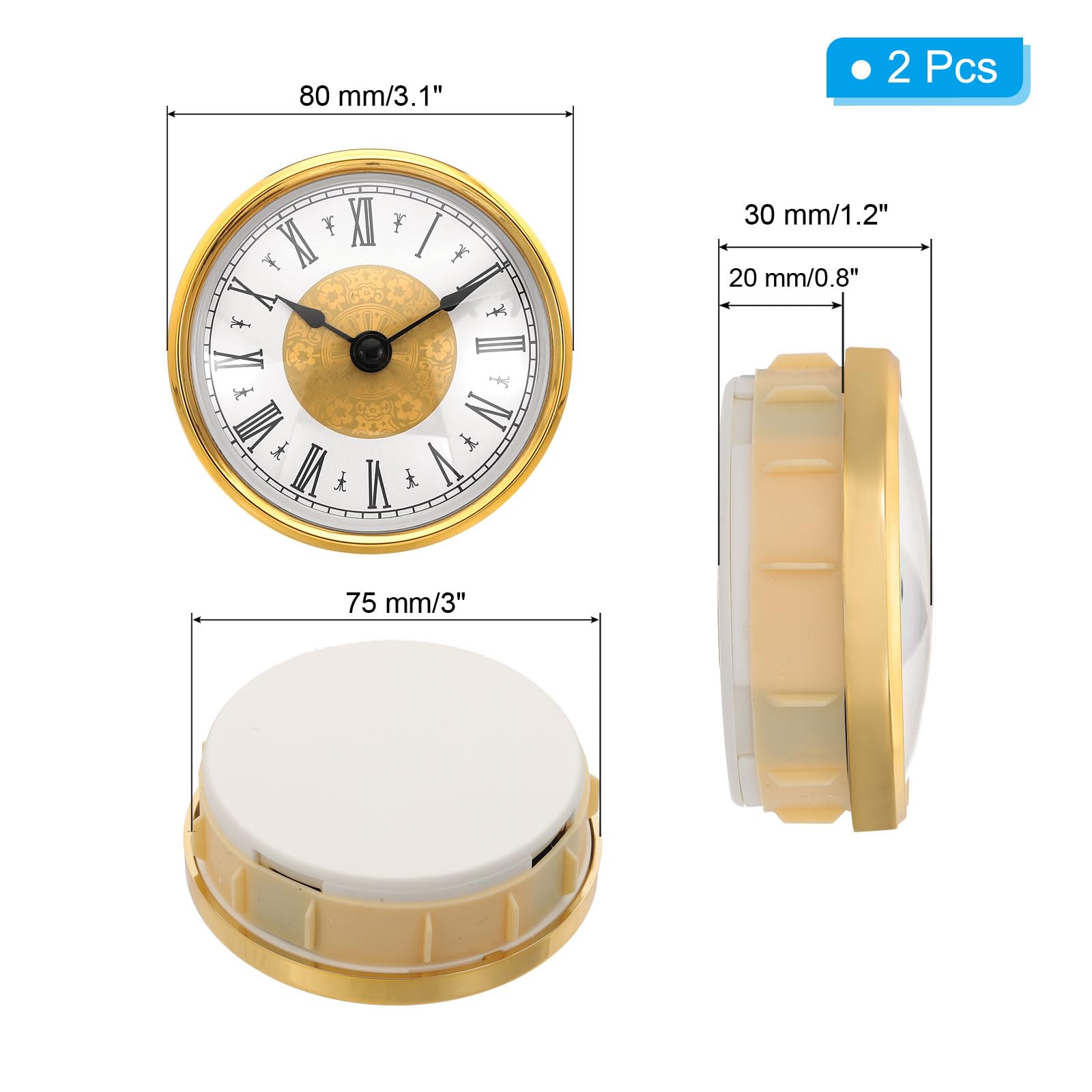 PATIKIL 3.1" 80mm Quartz Clock Insert - Image 2