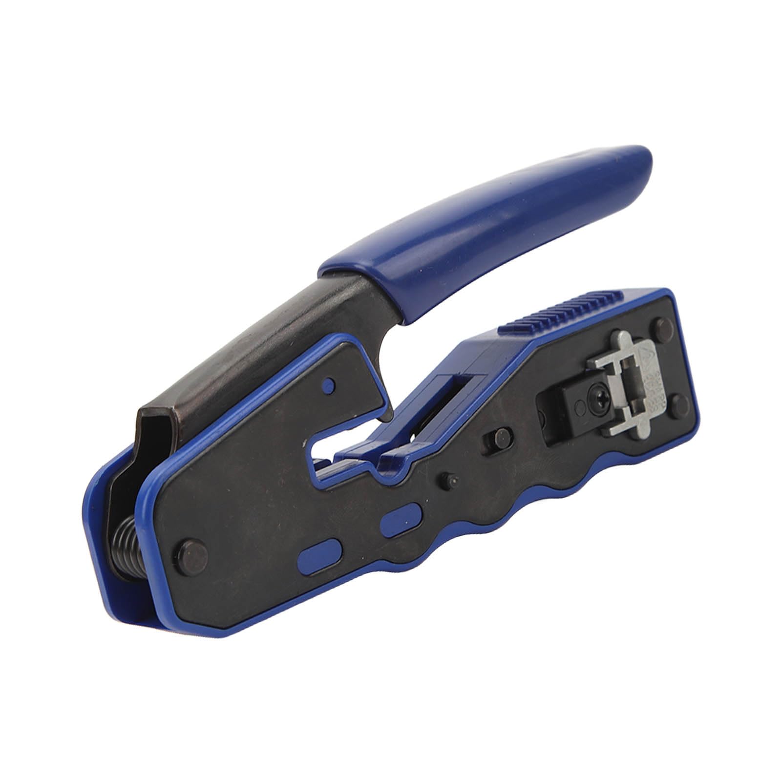 Kit de herramientas de engarzado RJ45 profesional con engarzador de paso 50 cabezales de cristal Cat6 Cubiertas protectoras Probador de cables de red Pelacables y cortador p