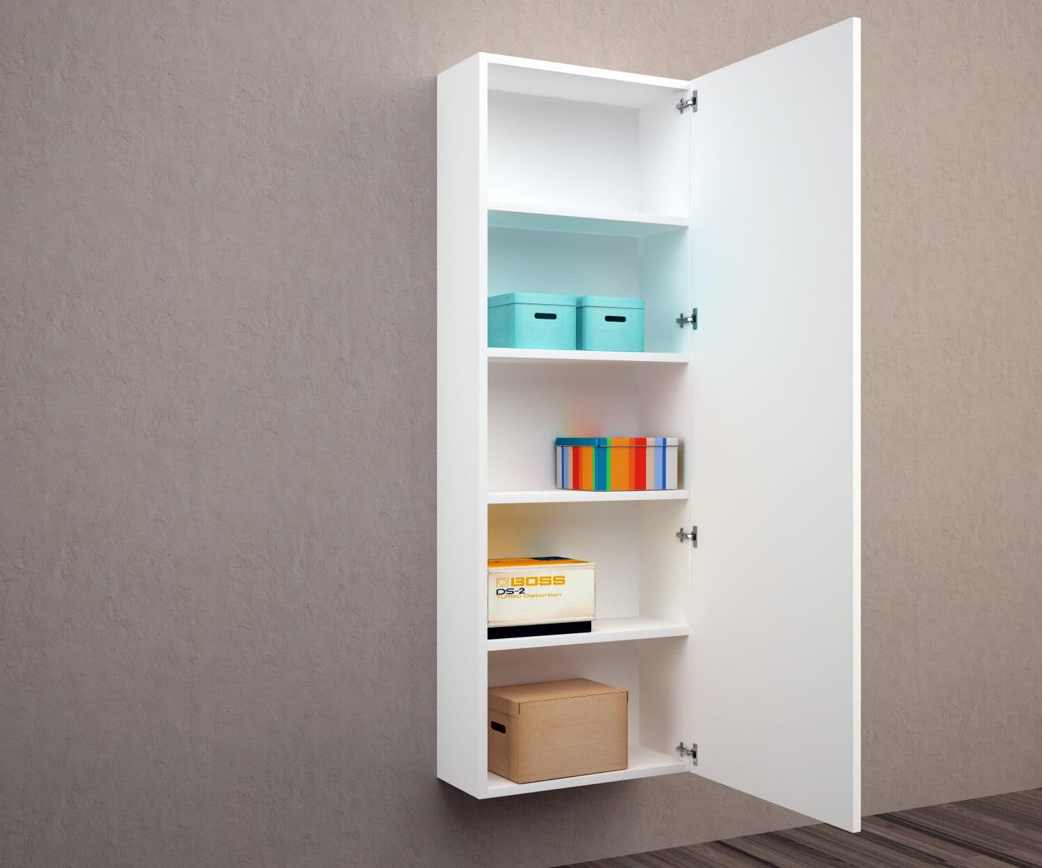TFT Scarpiera Libreria 5 Ripiani in Melaminico 52,5x23x160cm Sc Bianca Specchio