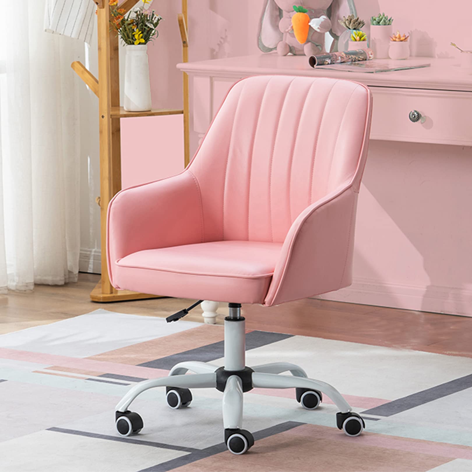 Chaise de bureau en cuir PU pivotante réglable pour ordinateur