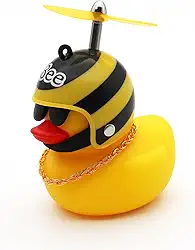 Patinho De Borracha Amarelo Para Moto Carro Bicicleta Infantil Com Capacete Enfeite Divertido Guidão Retrovisor (Moto/Bicicleta)