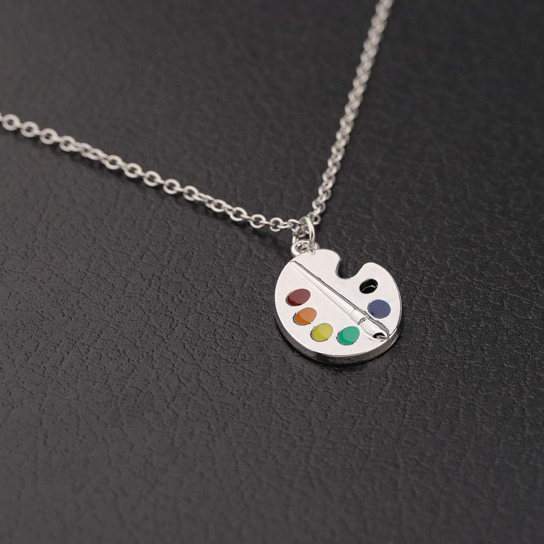 CHOORO Colorful Paint Palette Pendant Necklace/Bracelet Artist Painter Bracelet/Necklace Art Student Art Teacher Gift - Image 4