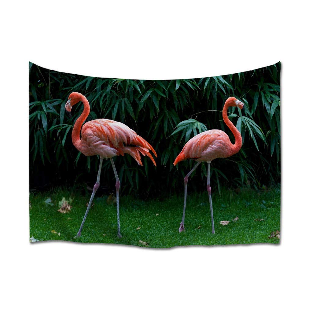 Décoration murale flamant rose pour créer une ambiance jungle tropicale dans la chambre