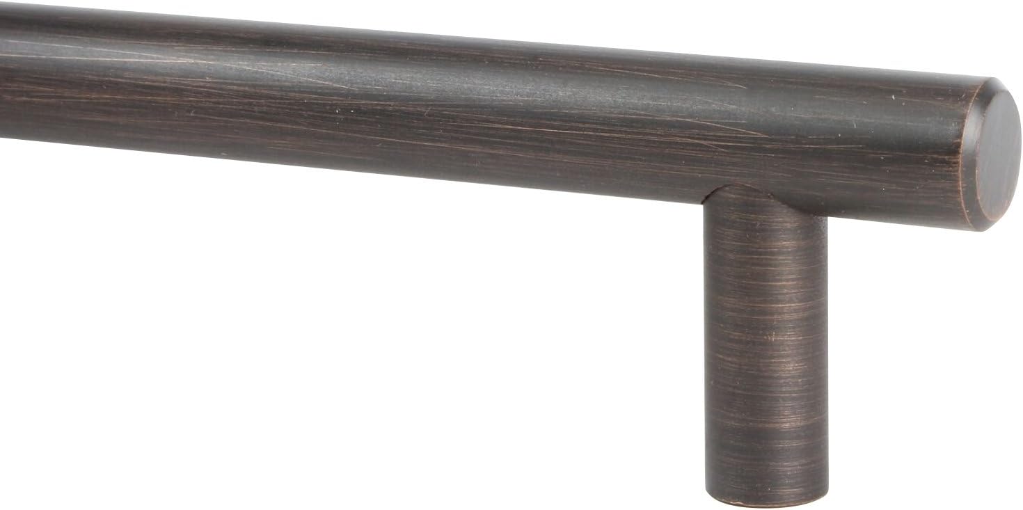Rok 10 Pack Hardware 7-9/16" (192mm) Center Oil-Rubbed Bronze Contemporary Euro Style Solid Metal Kitchen Cabinet Drawer Door Handle Pull 9-1/8" (232mm) Length