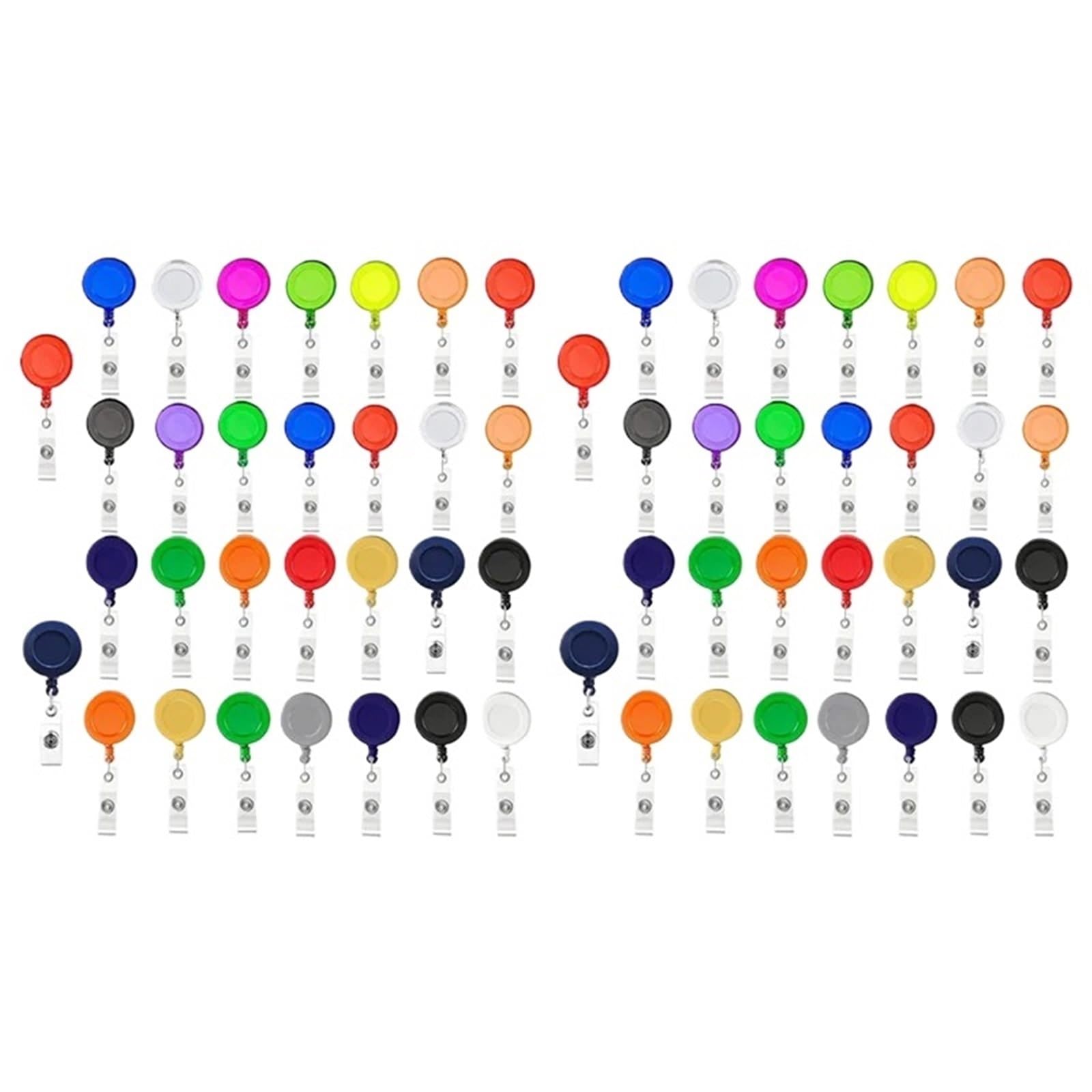 Lot de 60 cordons rétractables pour badges, porte-badges, porte-badges, porte-nom et clés