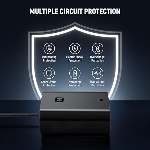 Miniatura 23 de NEEWER D Tap to NP-F550 Batería ficticia con cable para batería de montaje en V, fuente de alimentación estable para RGB660 RGB1200 RGB168 BH20B Luz