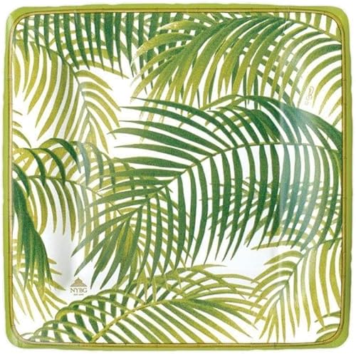 Miniatura 1 de Platos de papel Platos de postre platos de ensalada Luau hawaiano Fiesta en la playa debajo de las Palmas 7.25", Tropical, Verde