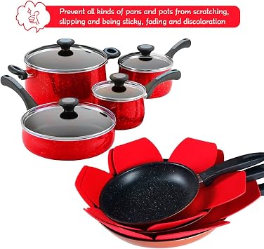 BYKITCHEN Large Pan Protectors for Stacking, 12pcs & 3 Sizes, Pot Separator