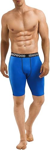 Miniatura 4 de Isnowood - Pantalones cortos de compresión para hombre, ropa interior atlética de elastano, para ejercicio, correr