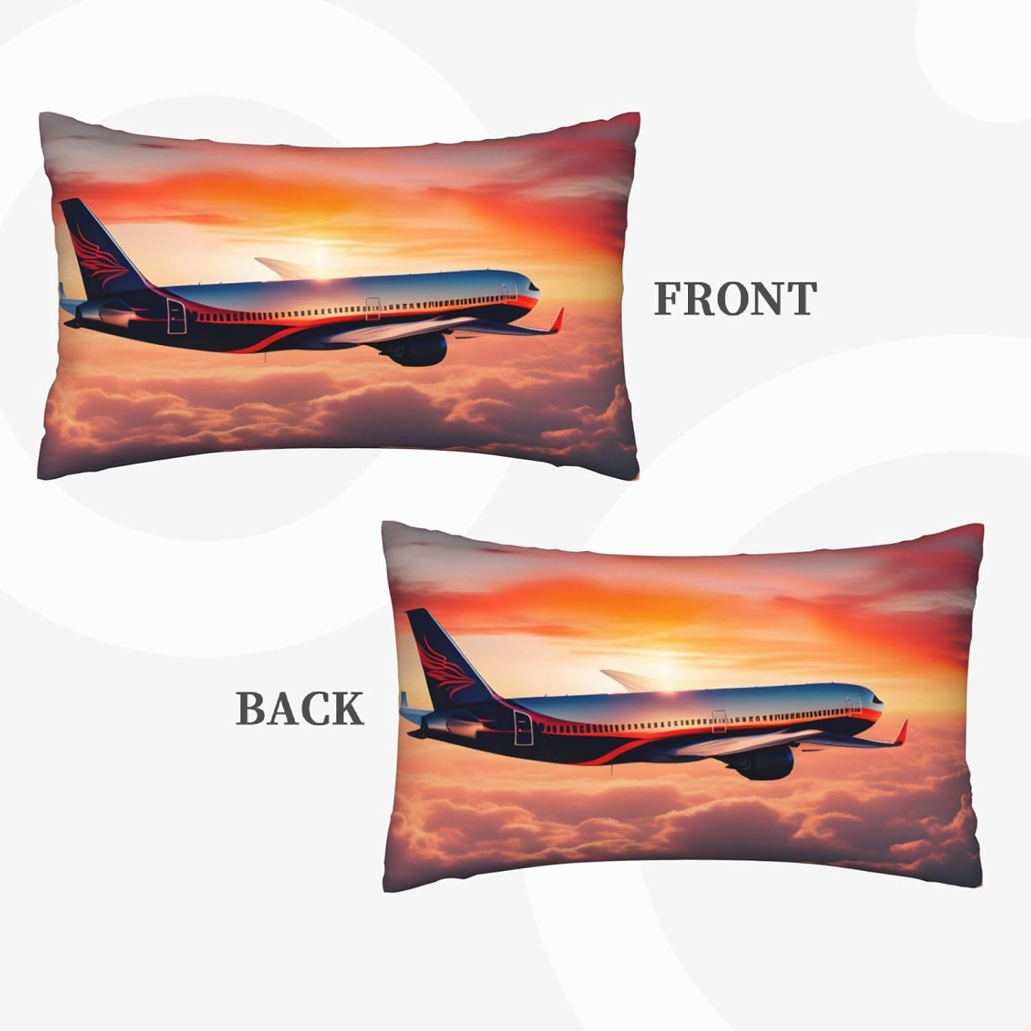 Airplane Sunsets Sky Print Pillow Case Cover for Breathable Bedding Home Bedroom Living Room Travel Accessory image 4