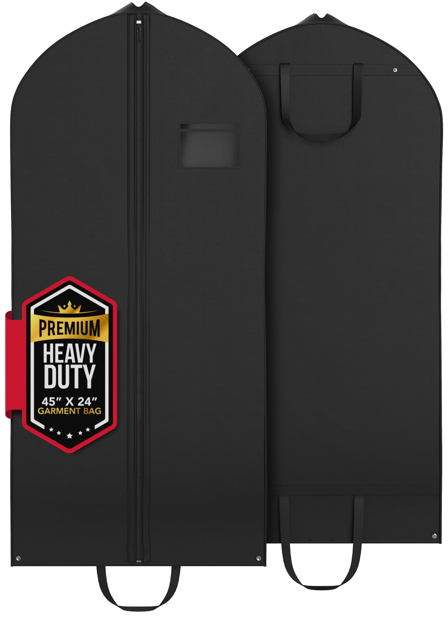 Heavy Duty Travel Garment Bag for Hanging Clothes, Suits, Dresses, Fur Coats & Dress Shirts - Suit Bag for Men - Storage Dress Bags for Women - Carry Handle Garment Bags for Travel 24