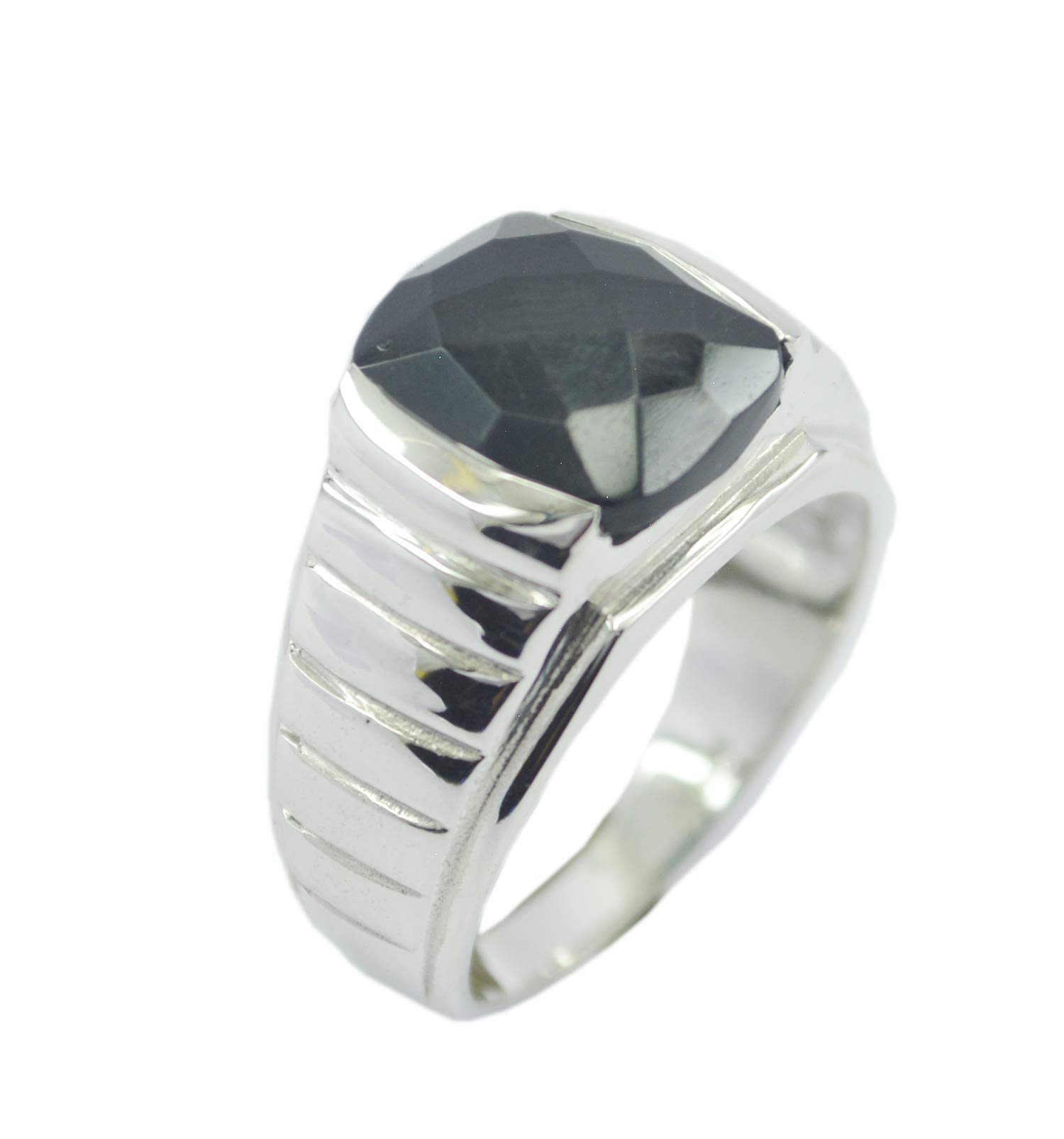 Bague argent 925 pierre noire onyx véritable véritable bijou - 3