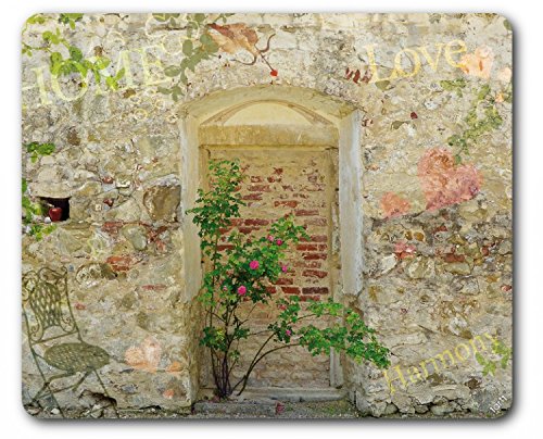 1art1 Mauern Romantische Garten-Mauer Mauspad 23x19 cm
