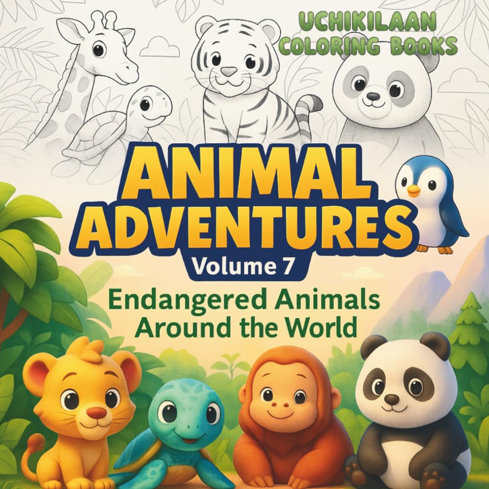Animal Adventures – Volume 7: Endangered Animals Around the World: Discover, Color & Protect Our Precious Wildlife