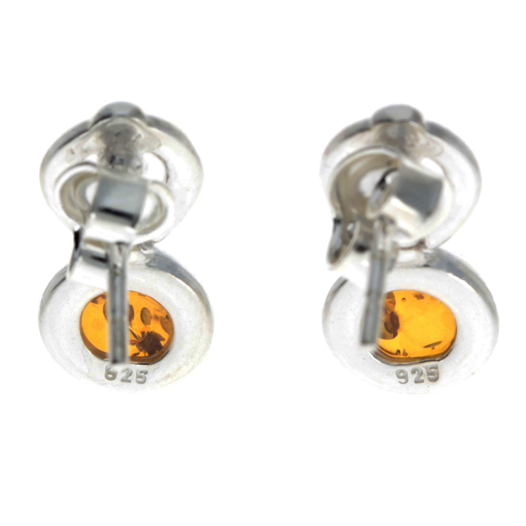 Classic GL168 - Orecchini pendenti in vera ambra baltica naturale e argento Sterling 925