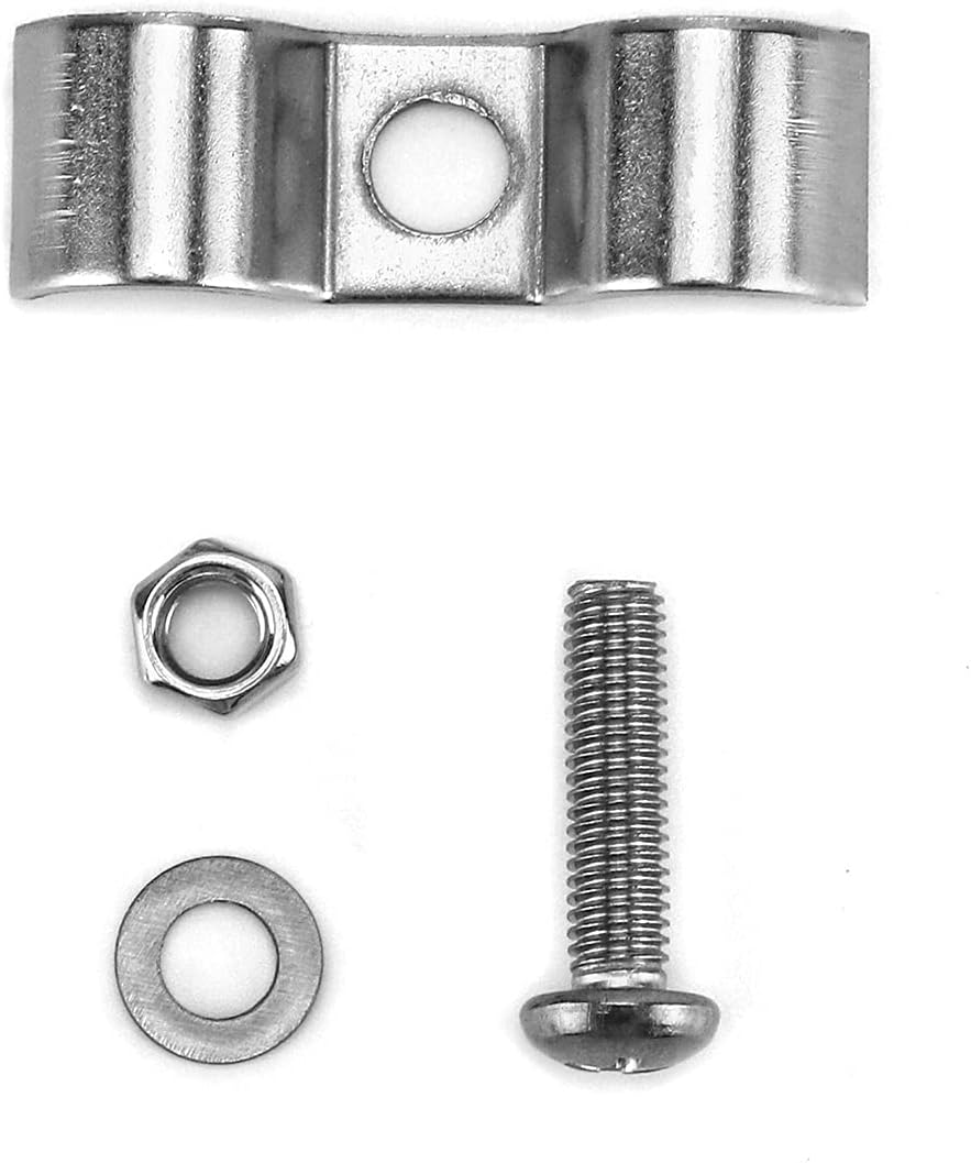 QWORK Stainless Steel Double Line Clamp, 12 Pack 3/8" Fuel Lines Clips with Mounting Screws