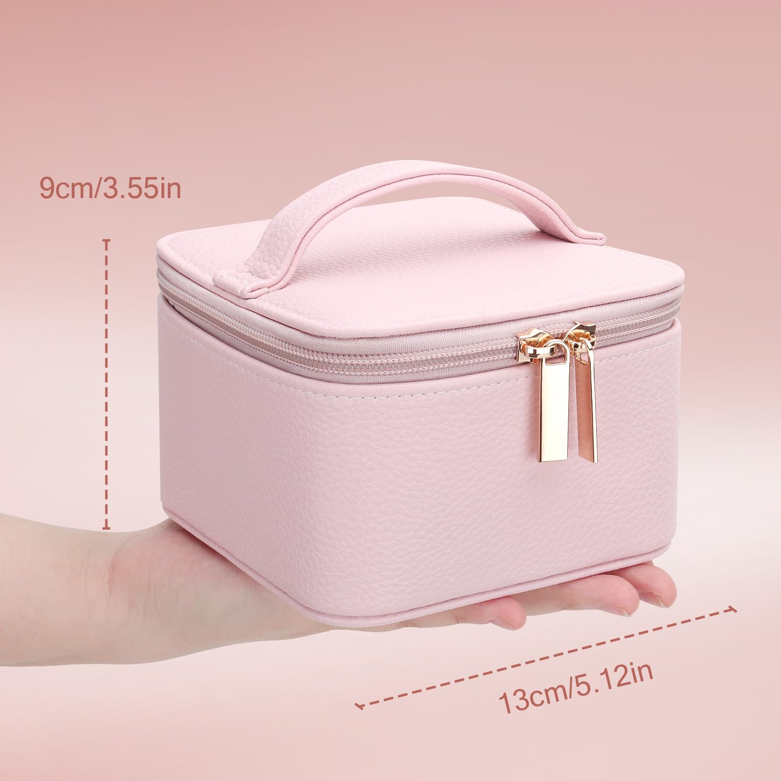 DesignSter Estuche Organizador de Viaje para Joyas, Joyero Pequeño de Poliuretano con 6 Bolsillos Transparentes, Almacenamiento para Aretes y Anillos