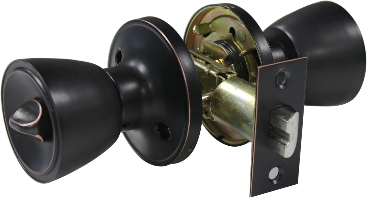 ❤ Crazy Deals Gobrico Pack of 5 Tulip Style Lever Bath/Bed Door Knob Privacy Keyless Interior Door Lock Oil Rubbed Bronze