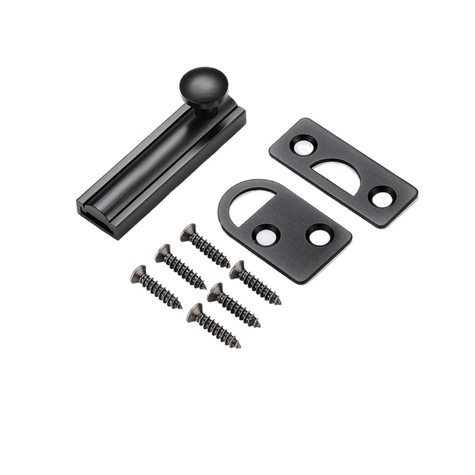 3pcs All-Copper Bolts Latch Surface Mounted Door Lock Strong for Home Hardware for Door(2 inch Dumb Black)