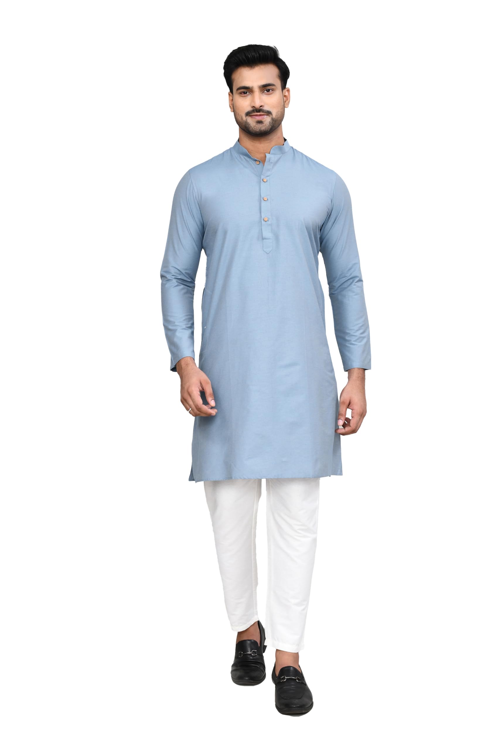 Men's Cotton Regular Fit Kurta Pyjama Set I Cotton Ethnic Wear with Mandarin Collar & Full Sleeves I Festive, Wedding & Traditional Party Outfit (Size - XS to XXL)-image-46