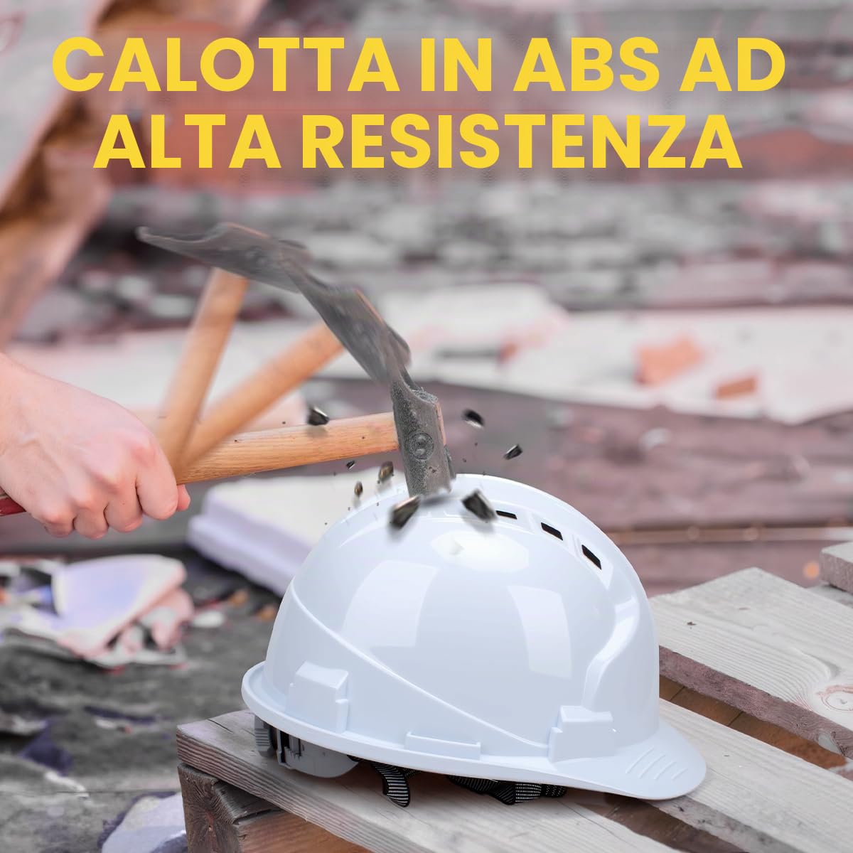 Casco di sicurezza in ABS bianco,certificato EN398,con prese d'aria e fascia per la testa regolabile,elmetti industriali per l'edilizia,l'edilizia e i cantieri.