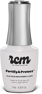 RC Red Carpet Manicure Fortify & Protect Soft White Shimmer Gel Polish for Strong, Healthy Nails - Infused with Vitamin A & Biotin - (Co-Starring Color) Led Nail Gel Color, 0.3 Fl Oz