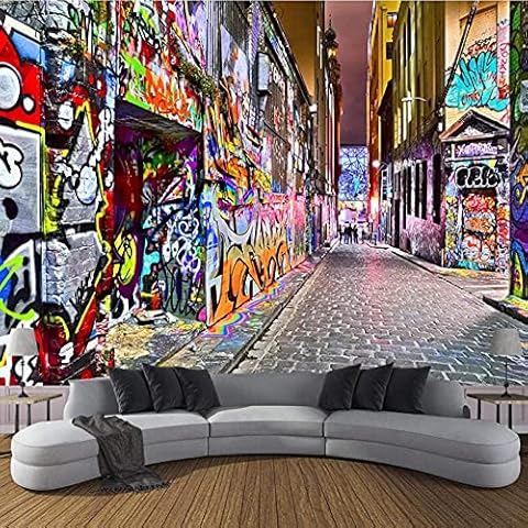 Tapete Fototapete 3d Effekt Straßen Graffiti Wandbild Wandtapete Hauptdekorationen Cover