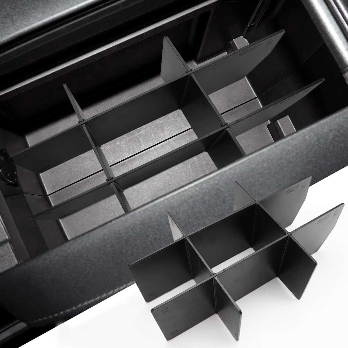 MARCHFA Center Console Divider Organizer for 2022 2021 2020 Toyota Highlander Accessories Armrest Divider Glove Box Organizer for Highlander 2022