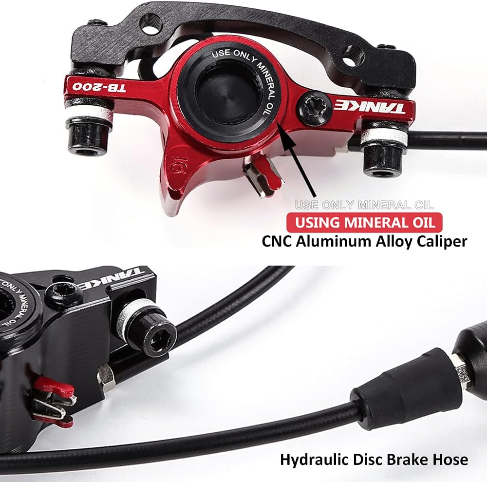 Bicycle Hydraulic Disc Brake Front Rear Caliper Set for MTB Mountain Bike Left and Right Brake Levers Kit with 160mm Disc Rotor