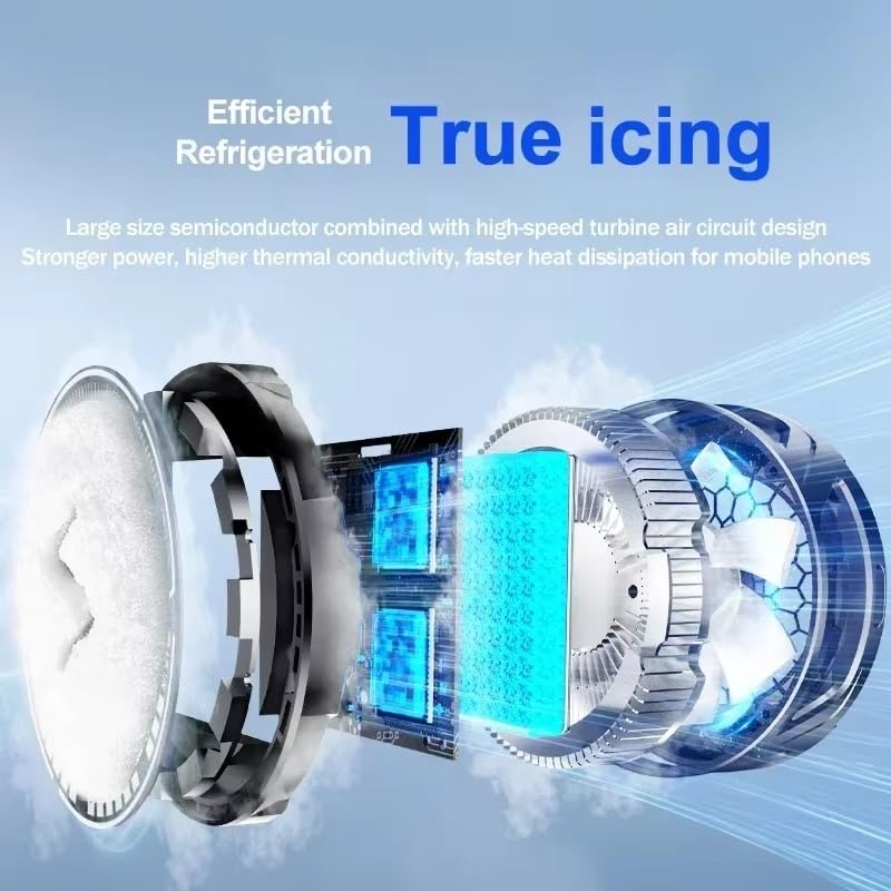 Image of BKN SL-25 Ultra Fast -15 degree Cooling Mobile AC Fan Magnetic Radiator | 2 Gears Cooling with Back Clip USB Powered Fan Cooling Radiator Game Cooler for Mobile Phone Gaming, Live Streaming