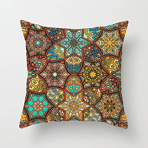 ZQWERT 2 Piezas Fundas de Almohada Decorativas Bohemias de 45x45 cm, Fundas de Cojines Rústicas Florales Vintage, Sofá de Granja, Decoración de Interiores, Acogedores Detalles para el Hogar
