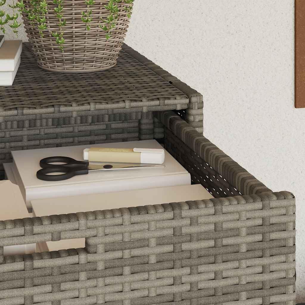 Armoire de jardin grise 105 x 55 x 113 cm en rotin synthétique avec beaucoup d'espace de rangement, résistante aux intempéries et robuste, idéale pour l'extérieur, la terrasse, le balcon, la