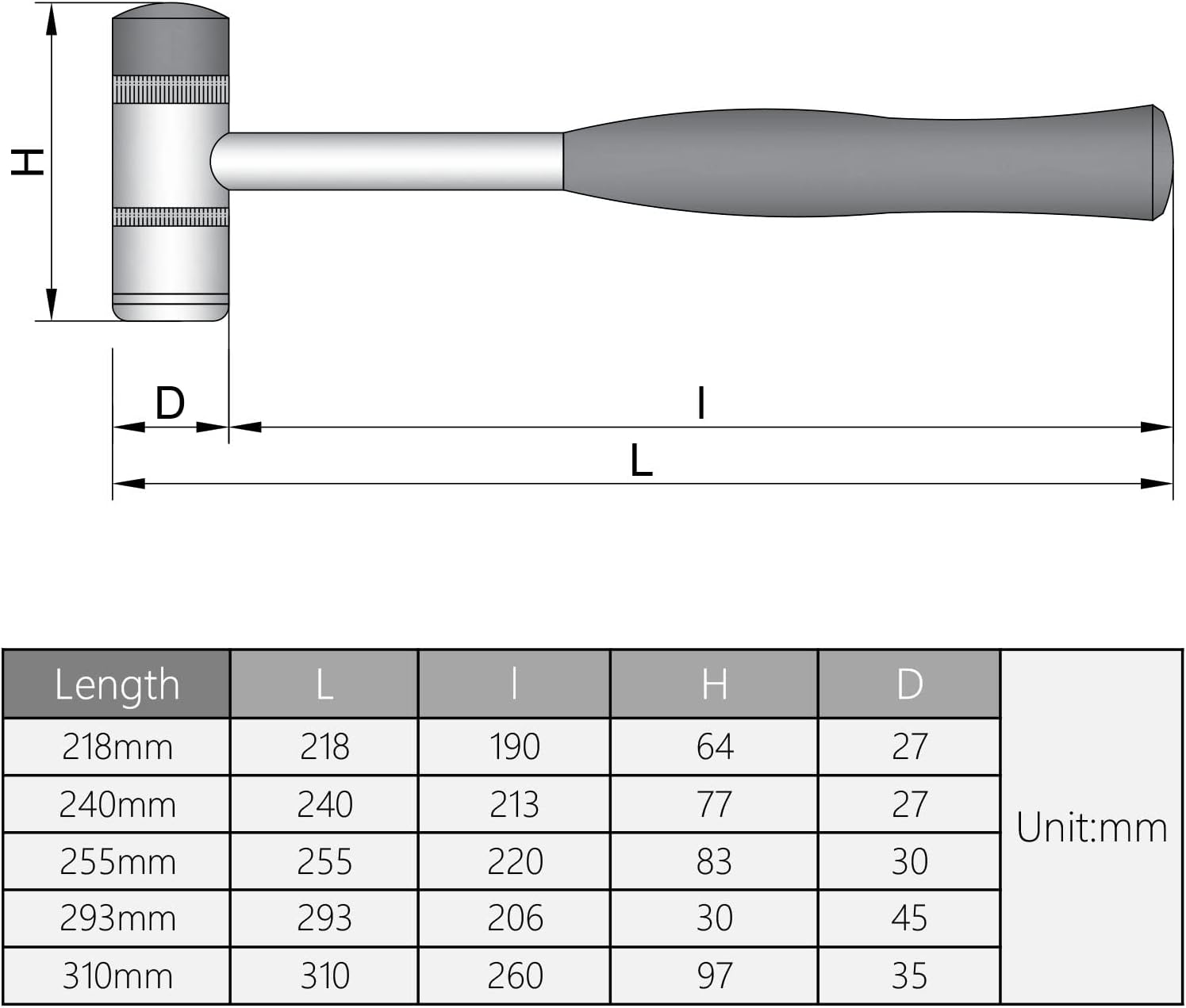 Utoolmart Replaceable Double Face Rubber Nylon Soft Hammer Mallet 35mm/1.38 inch for Jewelry, Leather Crafts 1Pcs