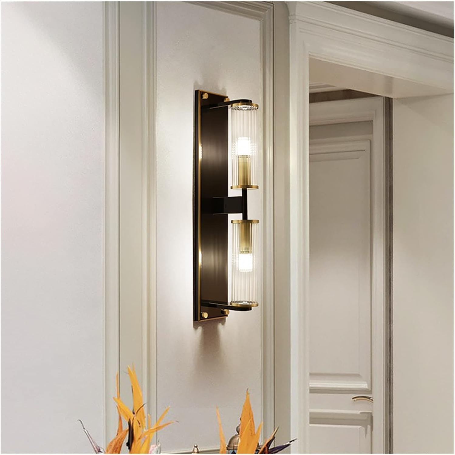 HXYSXHJUO Modern Copper Gold Wall Lamp Compatible with Community Garden Villa Living Room Bedroom Aisle Background Indoor Light Fixtures, Pendant