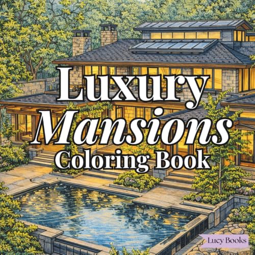 Luxury Mansions: A Coloring Book for Adults Featuring Luxury Homes, Grand Estates & Serene Landscapes image 2