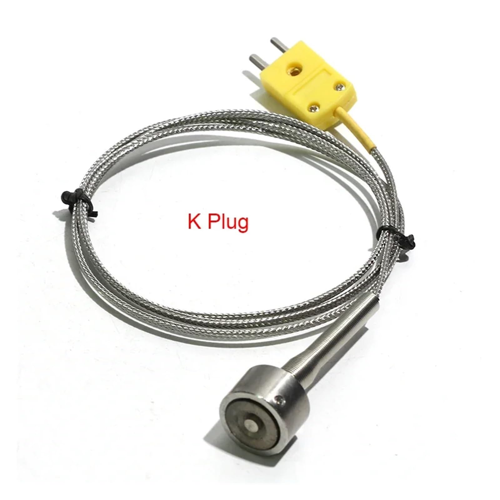 Enchufe de interfaz termopar adsorción magnética fuerte con cable blindado acero inoxidable 1 pieza(PT100 5m)