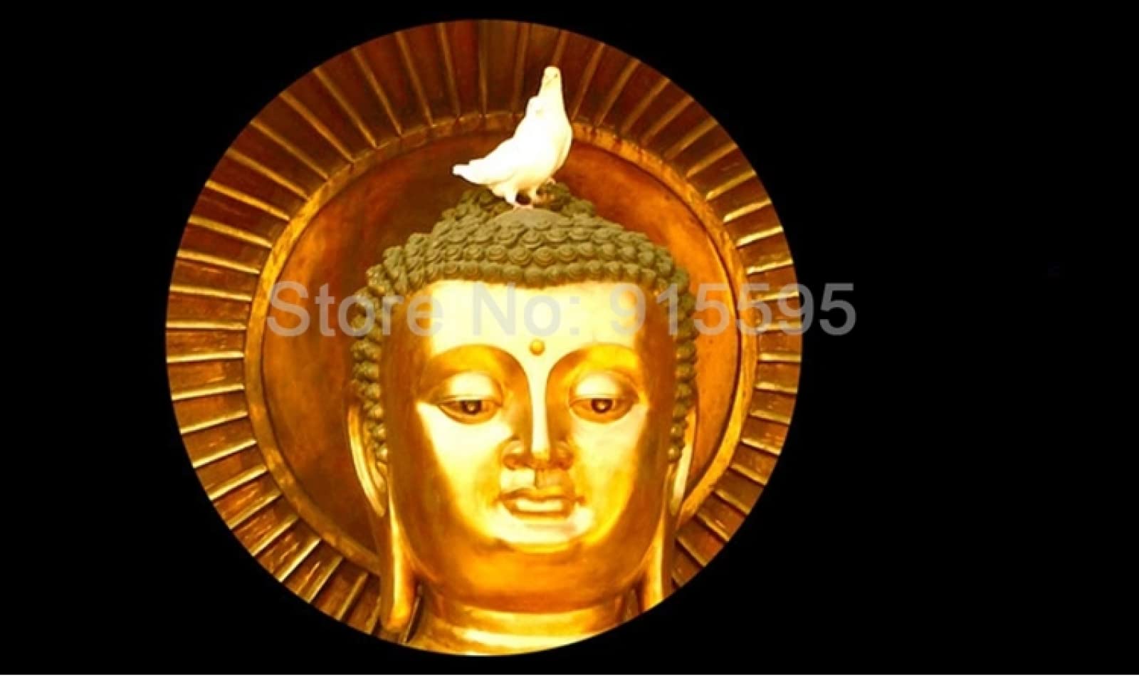 Amazon | SHEROCHING 自己粘着 PVC3D 三次元金仏像仏教寺院壁画壁画