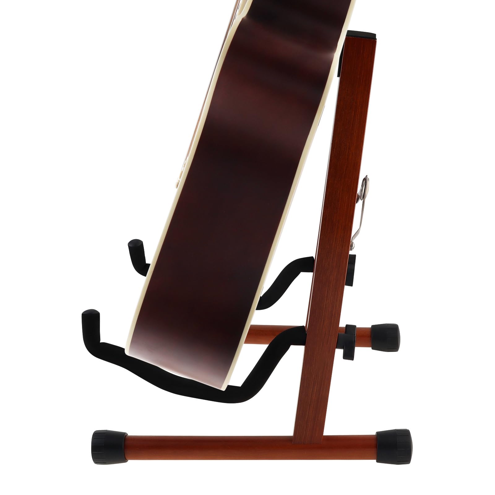 MuzcYM Wood Guitar Stand, A-Style Folding Acoustic Electric Floor Guitars Stand - Image 3