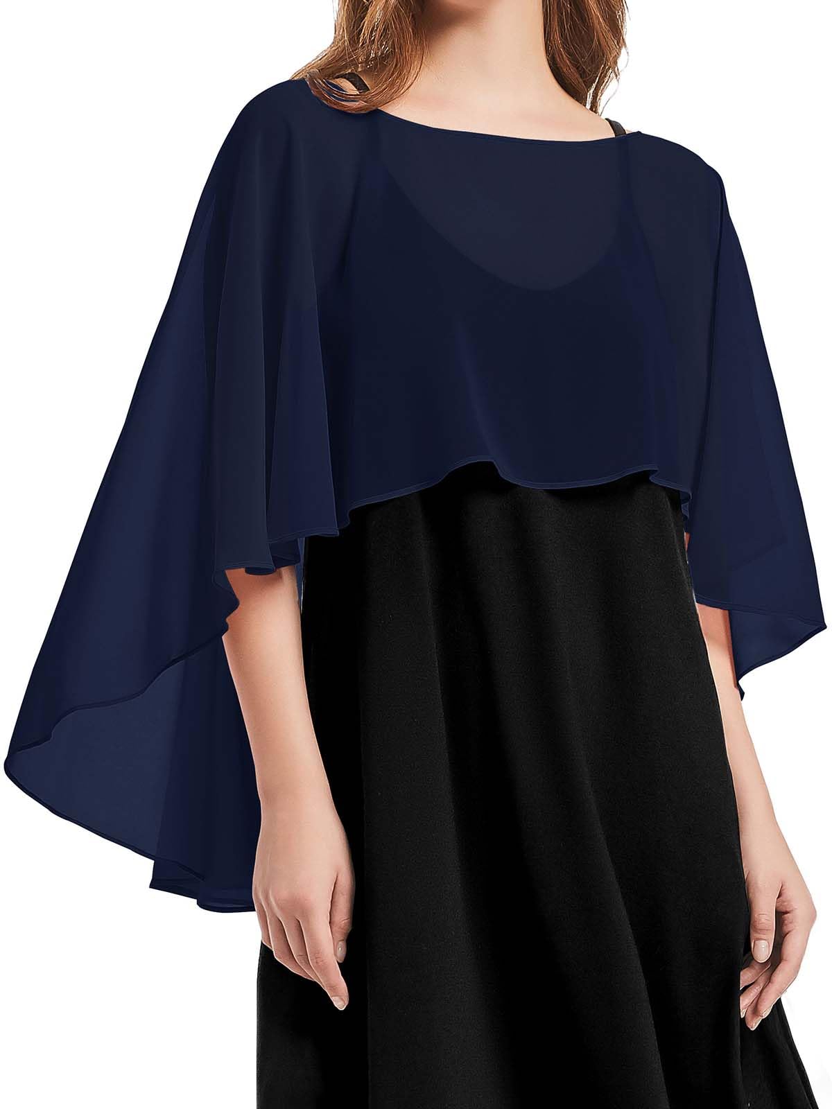 Cappelli da donna in chiffon per abiti da sposa eleganti banchetti, Blu mare, Taglia unica