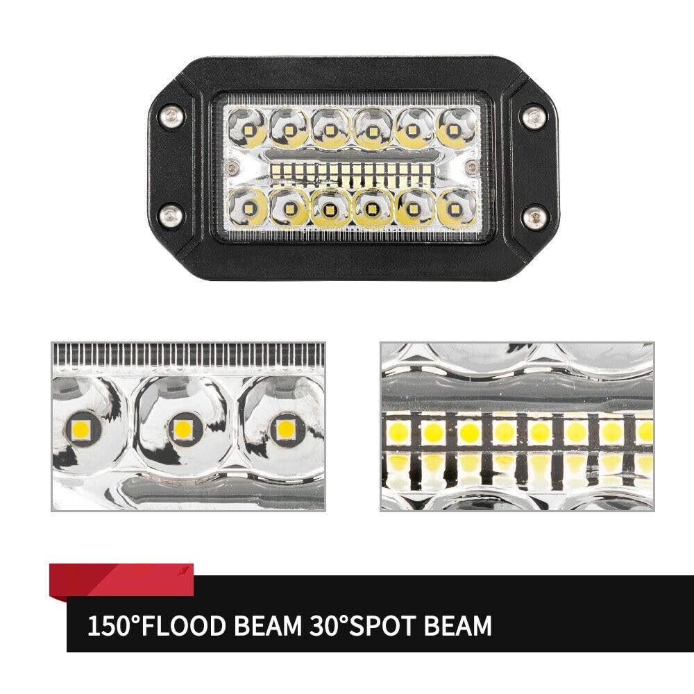 Feux Avants Auto Phares Avant Phares De Voiture Encastrés Lampe Travail 26 LED Projecteur Super Lumineux 2 Pièces 12V 6 Pouces